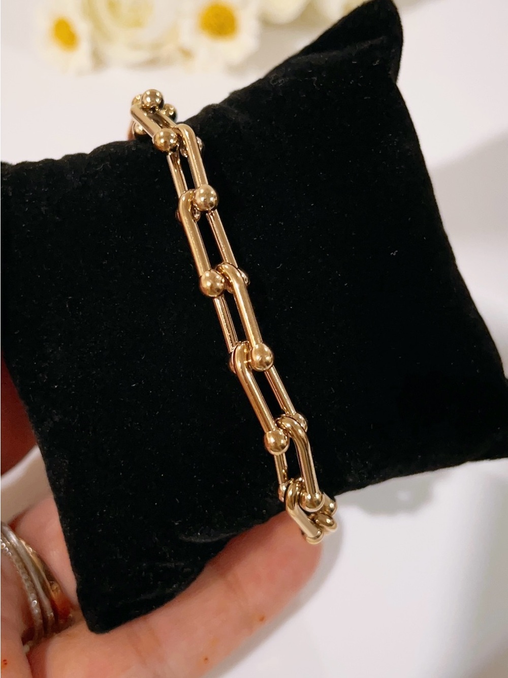 ❌SOLD❌Elegant Gold Plated Beaded Link Bracelet - Women